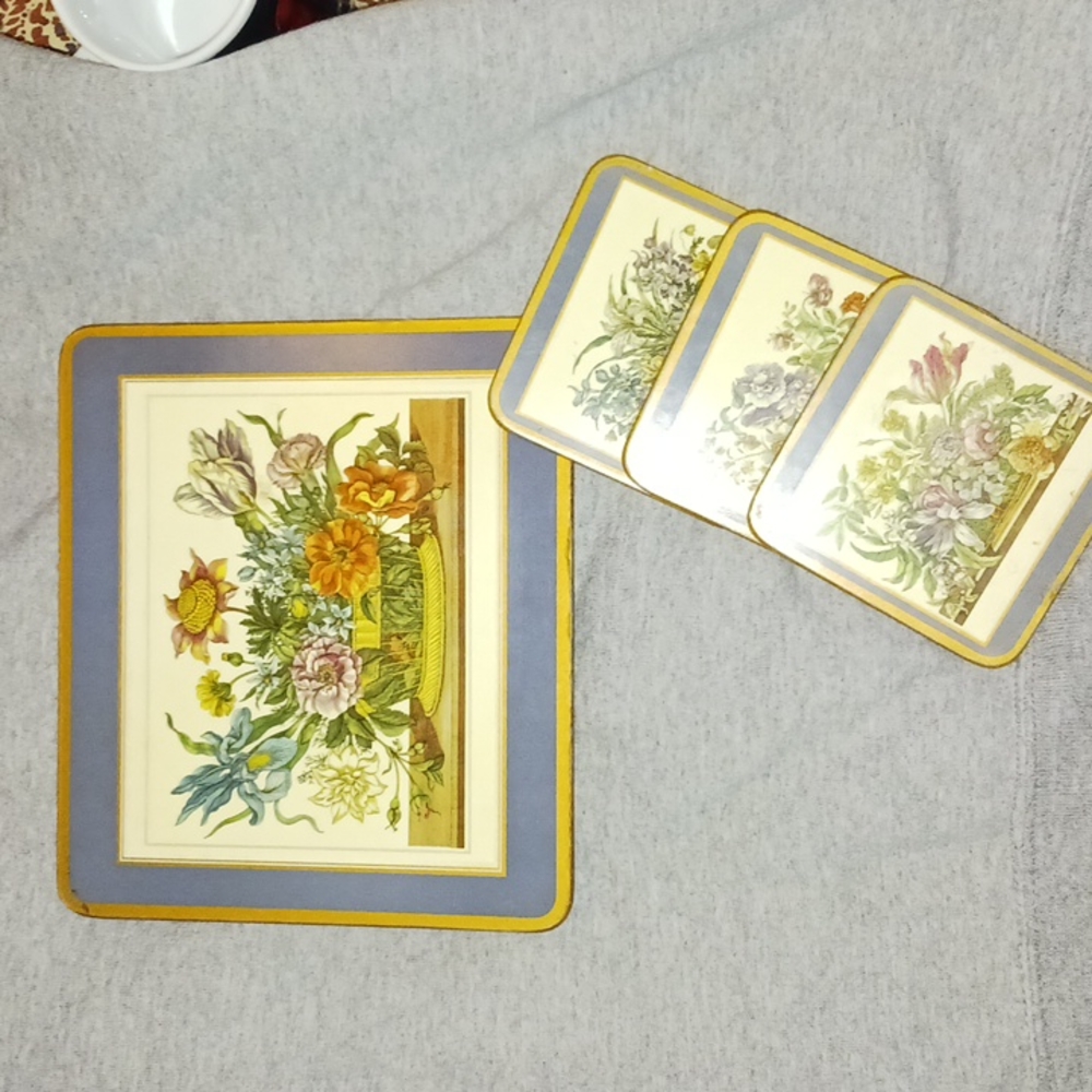 Pimpernel hot plate and coasters